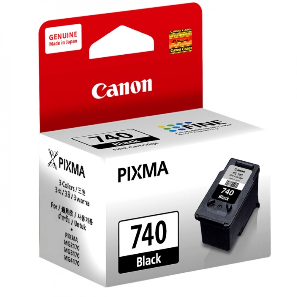 Cartridge Tinta Original Canon PG740 PG-740 PG 740 Black, Cartridge Printer Canon TS5170 MG2170 MG2270 MG3170 MG3270 MG3570 MG3670 MG4170 MG4270 MX377 MX397 MX437 MX457 MX477 MX517 MX527 MX537 Original