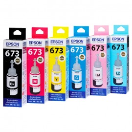 Tinta Refill Epson Original 673 t6735 Light Cyan 70ml, Tinta Refill Printer Epson L800 L805 L810 L850 L1800